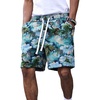 image:imageGORGLITTER Mens Floral Graphic Shorts Summer Festival Straight Leg Drawstring Vacation Beach ShortsBlue