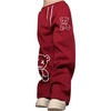 image:imageGORGLITTER Mens Graphic Baggy Sweatpants Y2K Bear Print Wide Leg Casual Workout Pants Athletic Uncuffed TrousersBurgundy