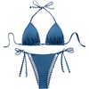 image:imageGORGLITTER Womens Cute Triangle High Waisted String Bikini Sets Halter 2 Piece Swimsuit Summer Bathing Suit Swim WearBlue