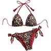 image:imageGORGLITTER Womens Floral Leopard Print Bikinis Sets Frill Trim Triangle Bathing Suit Thong SwimsuitMulticolor
