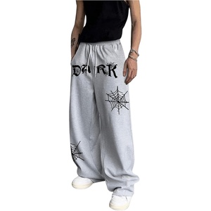 image:imageGORGLITTER Mens Y2K Graphic Baggy Sweatpants Drawstring Waist Wide Leg Jogger Pants Streetwear with PocketsGrey