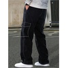 image:imageGORGLITTER Mens Baggy Pants Casual Wide Leg Cargo Pants Elastic Waist Y2K Designer Drippy Streetwear TrousersBlack