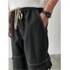 image:imageGORGLITTER Mens Baggy Pants Casual Wide Leg Cargo Pants Elastic Waist Y2K Designer Drippy Streetwear TrousersBlack Trim