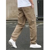 image:imageGORGLITTER Mens Baggy Pants Casual Wide Leg Cargo Pants Elastic Waist Y2K Designer Drippy Streetwear TrousersKhaki