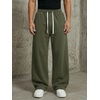 image:imageGORGLITTER Mens Baggy Wide Leg Sweatpants Oversized Track Pants Drawstring Y2K Casual Trousers with PocketsArmy Green