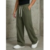 image:imageGORGLITTER Mens Baggy Wide Leg Sweatpants Oversized Track Pants Drawstring Y2K Casual Trousers with PocketsArmy Green