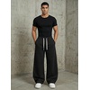 image:imageGORGLITTER Mens Baggy Wide Leg Sweatpants Oversized Track Pants Drawstring Y2K Casual Trousers with PocketsBlack