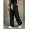 image:imageGORGLITTER Mens Baggy Wide Leg Sweatpants Oversized Track Pants Drawstring Y2K Casual Trousers with PocketsBlack