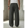 image:imageGORGLITTER Mens Baggy Wide Leg Sweatpants Oversized Track Pants Drawstring Y2K Casual Trousers with PocketsDark Grey