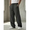 image:imageGORGLITTER Mens Baggy Wide Leg Sweatpants Oversized Track Pants Drawstring Y2K Casual Trousers with PocketsDark Grey