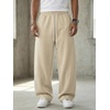image:imageGORGLITTER Mens Baggy Wide Leg Sweatpants Oversized Track Pants Drawstring Y2K Casual Trousers with PocketsKhaki