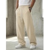 image:imageGORGLITTER Mens Baggy Wide Leg Sweatpants Oversized Track Pants Drawstring Y2K Casual Trousers with PocketsKhaki