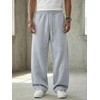 image:imageGORGLITTER Mens Baggy Wide Leg Sweatpants Oversized Track Pants Drawstring Y2K Casual Trousers with PocketsLight Grey