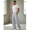 image:imageGORGLITTER Mens Baggy Wide Leg Sweatpants Oversized Track Pants Drawstring Y2K Casual Trousers with PocketsLight Grey