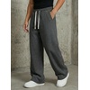 image:imageGORGLITTER Mens Baggy Wide Leg Sweatpants Oversized Track Pants Drawstring Y2K Casual Trousers with PocketsSolid Dark Grey