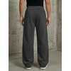 image:imageGORGLITTER Mens Baggy Wide Leg Sweatpants Oversized Track Pants Drawstring Y2K Casual Trousers with PocketsSolid Dark Grey