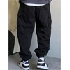 image:imageGORGLITTER Mens Casual Baggy Pants Work Comfy Elastic High Waist Jogger Tech Wear Parachute Cargo Track Pants