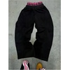 image:imageGORGLITTER Mens Double Waisted Baggy Pants Y2K Striped Side Wide Leg Sweatpants Gym Athletic Workout Track PantsBlack