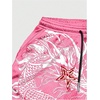 image:imageGORGLITTER Mens Dragon Graphic Track Shorts Color Block 2 in 1 Athletic Basketball Running Gym ShortsPink