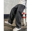 image:imageGORGLITTER Mens Jeans Baggy Denim 90s Vintage Casual High Waist Regular Fit Pants Jeans Hip Hop Streetwear TrousersDark Grey