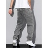image:imageGORGLITTER Mens Jeans Baggy Denim 90s Vintage Casual High Waist Regular Fit Pants Jeans Hip Hop Streetwear TrousersGrey