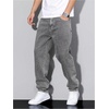 image:imageGORGLITTER Mens Jeans Baggy Denim 90s Vintage Casual High Waist Regular Fit Pants Jeans Hip Hop Streetwear TrousersGrey