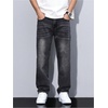 image:imageGORGLITTER Mens Jeans Baggy Denim 90s Vintage Casual High Waist Regular Fit Pants Jeans Hip Hop Streetwear TrousersGrey Black