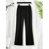 image:imageGORGLITTER Mens Letter Graphic Drawstring Waist Pants Stacked Flared Cool Sweatpants with PocketsBlack No Front Seam