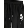 image:imageGORGLITTER Mens Letter Graphic Drawstring Waist Pants Stacked Flared Cool Sweatpants with PocketsBlack Rose