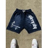 image:imageGORGLITTER Mens Star Graphic Y2K Shorts Letter Drawstring Elastic Waist Summer Workout Track ShortsDark Blue