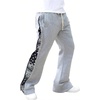 image:imageGORGLITTER Mens Y2K Graphic Baggy Sweatpants Color Block Wide Leg Flare Sweatpants Casual Workout Pants StreetwearLight Grey
