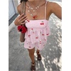 image:imageGORGLITTER Womens 2 Piece Shorts Sets Gingham Bow Tie Back Babydoll Tops and Boxer Shorts Summer Vacation Outfits 2026Pink