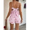 image:imageGORGLITTER Womens 2 Piece Shorts Sets Gingham Bow Tie Back Babydoll Tops and Boxer Shorts Summer Vacation Outfits 2026Pink
