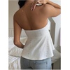 image:imageGORGLITTER Womens Babydoll Tube Top Cute Eyelet Embroidery Strapless Ruched Peplum Bandeau Dressy Going Out Top