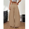 image:imageGORGLITTER Womens Baggy Barrel Pant Low Rise Pleated Cargo Oversized Wide Leg Business Dress Casual TrousersKhaki