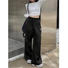 image:imageGORGLITTER Womens Baggy Leopard Cheetah Print Pants Wide Leg Y2k Travel Cool Striped Sweatpants Trousers PantsSolid Black