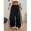 image:imageGORGLITTER Womens Baggy Sweatpants Track Pants Joggers Y2k Bottoms Wide Leg Striped Oversized Sweat Pants StreetwearBlack Striped