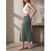 image:imageGORGLITTER Womens Boho Floral Bodycon Midi Skirt with Slit Casual Trendy High Waisted Flowy Side Split Maxi Long Skirts