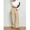 image:imageGORGLITTER Womens Cable Knit Sweater Pants Low Waisted Knit Warm PantsApricot