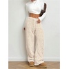 image:imageGORGLITTER Womens Cable Knit Sweater Pants Low Waisted Knit Warm PantsBeige