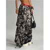 image:imageGORGLITTER Womens Camo Cargo Pants Wide Leg Baggy High Elastic Waisted Parachute Pants Y2K Camouflage Trousers StreetwearBlack and White