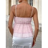 image:imageGORGLITTER Womens Cute Babydoll Top Bow Ruffle Sleeveless Peplum Shirts Camisole Summer Going Out TopLight Pink