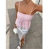 image:imageGORGLITTER Womens Cute Babydoll Top Bow Ruffle Sleeveless Peplum Shirts Camisole Summer Going Out TopLight Pink