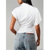 image:imageGORGLITTER Womens Dolman Short Sleeve T Shirts Mock Neck Ruched Cinched Waist Business Casual Old Money Clothes TopsWhite