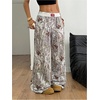 image:imageGORGLITTER Womens Double Waisted Camo Wide Leg Sweatpants Camouflage Baggy Trouser Workout Streetwear Track PantsWhite
