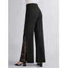 image:imageGORGLITTER Womens Flare Lace Pants Flared Bell Bottom High Waisted Dressy Work Casual Office Going Out Pants TrousersBlack Lace