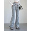 image:imageGORGLITTER Womens Flared Baggy Sweatpants Y2K Fall Wide Leg High Waist Jogger Travel Yoga Sweat Pants Dark Grey XSmall