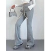 image:imageGORGLITTER Womens Flared Baggy Sweatpants Y2K Fall Wide Leg High Waist Jogger Travel Yoga Sweat Pants Dark Grey XSmall