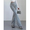 image:imageGORGLITTER Womens Flared Baggy Sweatpants Y2K Fall Wide Leg High Waist Jogger Travel Yoga Sweat Pants Dark Grey XSmall