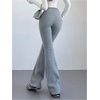 image:imageGORGLITTER Womens Flared Baggy Sweatpants Y2K Fall Wide Leg High Waist Jogger Travel Yoga Sweat Pants Dark Grey XSmall